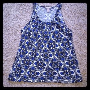 Banana Republic Size Small Blue Print Flowy Tank